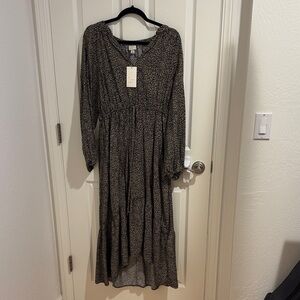 a new day Black and White Long Sleeve Dress